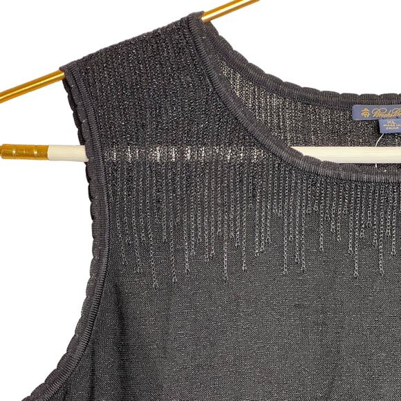 Brooks Brothers Womens Size XL Black Metallic Knit Camisole Tank - Picture 5 of 8